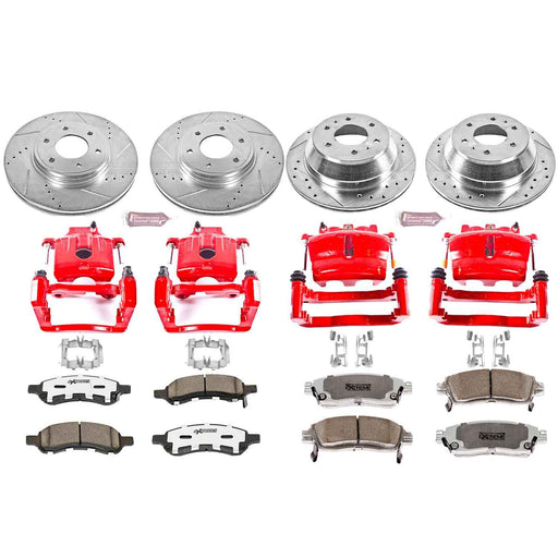 PowerStop Z26 Street Warrior Brake Upgrade Kits with Calipers for 2008-2009 9-7X, 2006-2009 TRAILBLAZER - KC1454-26 PowerStop Autoparts