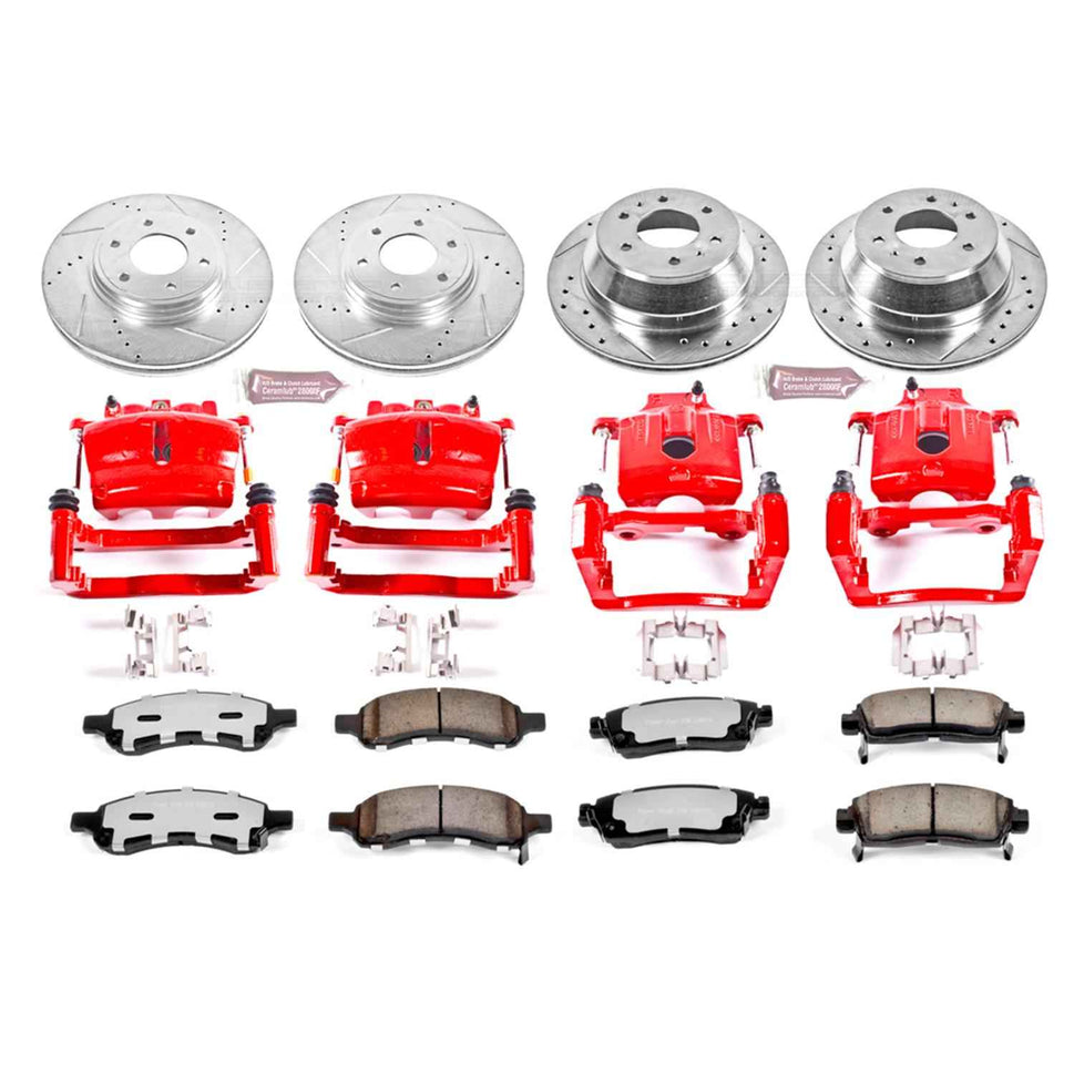 PowerStop Z36 Truck and Tow Brake Upgrade Kits with Calipers for 2008-2009 9-7X, 2006-2009 TRAILBLAZER - KC1454-36