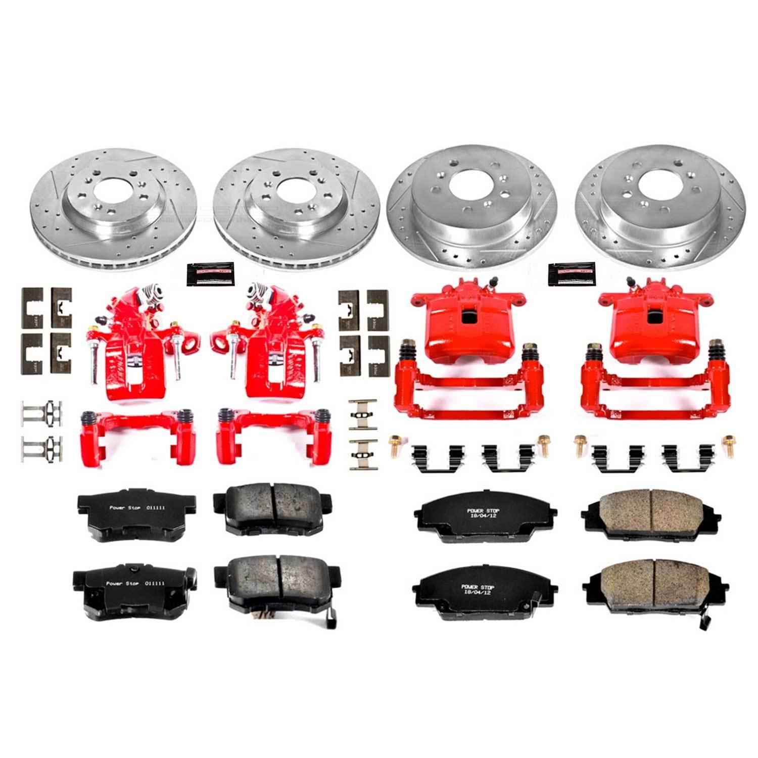 PowerStop Z23 Evolution Sport Brake Upgrade Kits with Calipers for 2006-2011 CIVIC - KC2440