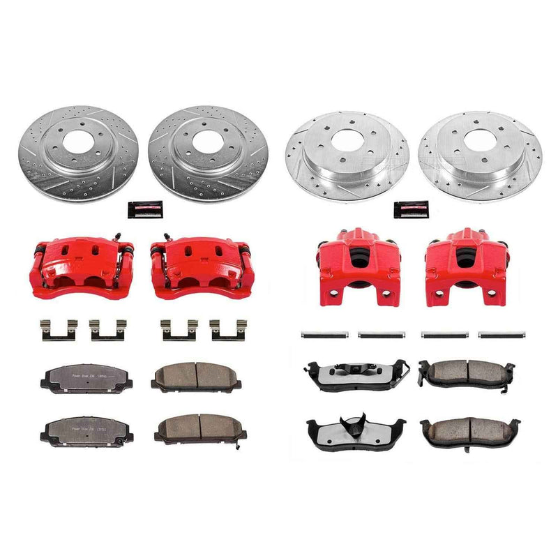 PowerStop Z36 Truck and Tow Brake Upgrade Kits with Calipers for 2008-2010 TITAN, QX56, 2007-2011 ARMADA - KC2805-36 PowerStop Autoparts