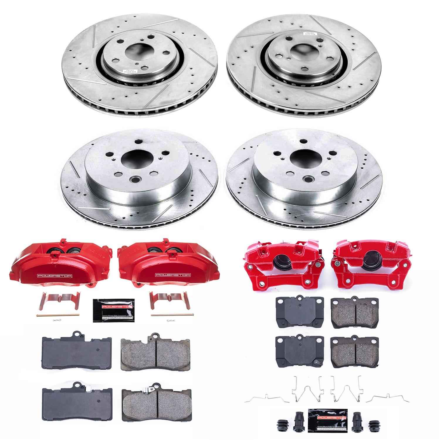 PowerStop Z23 Evolution Sport Brake Upgrade Kits with Calipers for 2007-2011 GS350 - KC4071