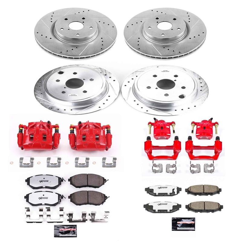 PowerStop Z26 Street Warrior Brake Upgrade Kits with Calipers for 2015-2020 WRX - KC6932-26 PowerStop Autoparts