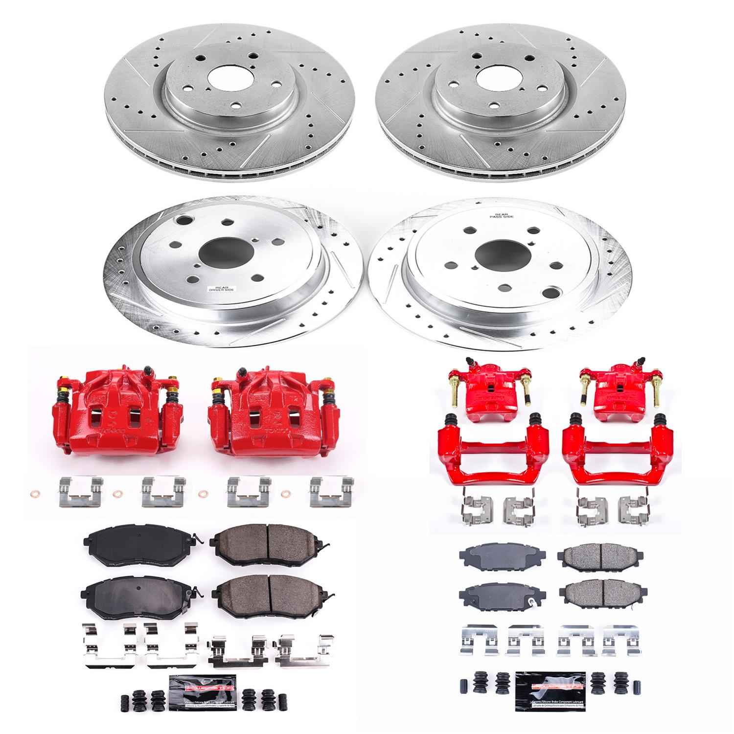 PowerStop Z23 Evolution Sport Brake Upgrade Kits with Calipers for 2015-2020 WRX - KC6932