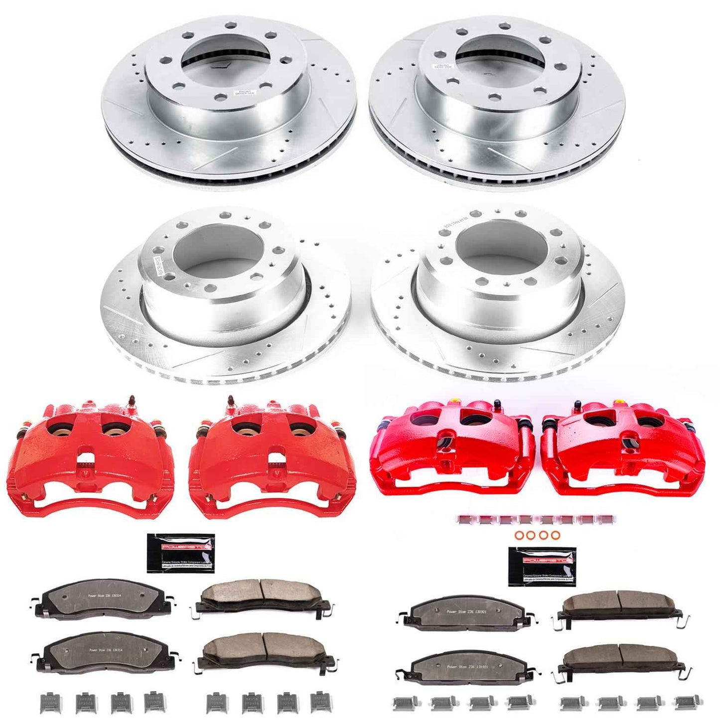 PowerStop Z36 Truck and Tow Brake Upgrade Kits with Calipers for 2013-2018 3500 - KC7141A-36