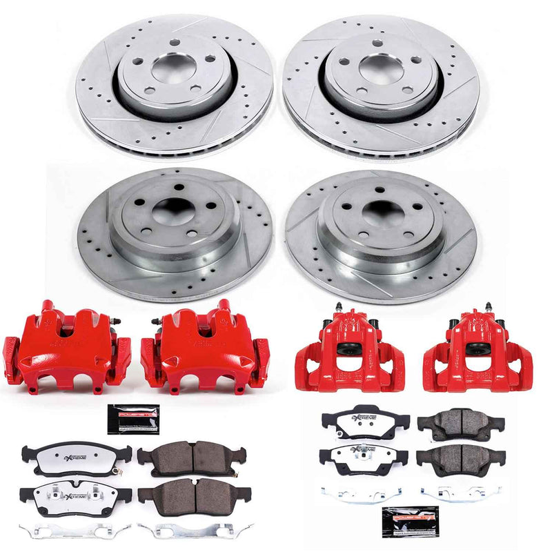 PowerStop Z36 Truck and Tow Brake Upgrade Kits with Calipers for 2017-2019 GRAND CHEROKEE - KC7413-36 PowerStop Autoparts