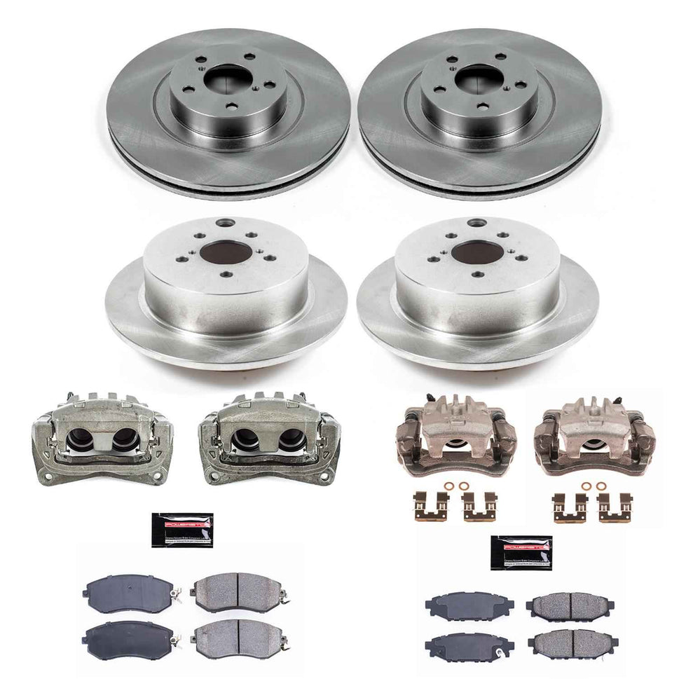 PowerStop Z17 Evolution Plus Stock Replacement Brake Kits with Calipers for 2016-2017 CROSSTREK, 2014-2018 FORESTER, 2013-2015 XV CROSSTREK - KCOE6762