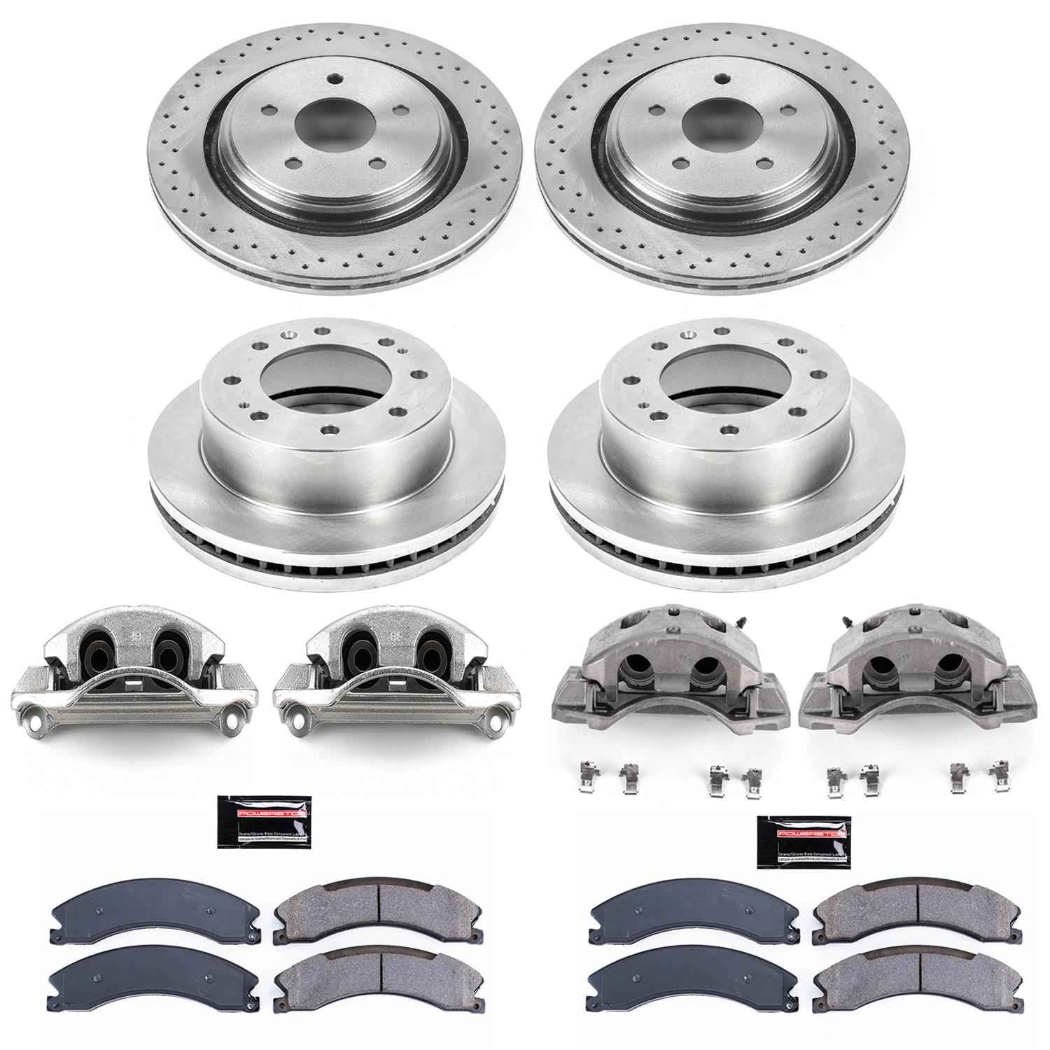 PowerStop Z17 Evolution Plus Stock Replacement Brake Kits with Calipers for 2015-2019 SIERRA 2500 HD, SILVERADO 2500 HD, 2016-2019 SUBURBAN 3500 HD - KCOE6992