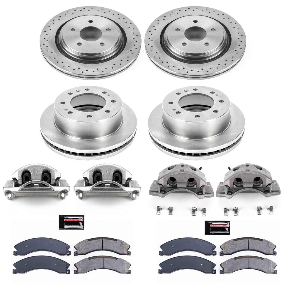 PowerStop Z17 Evolution Plus Stock Replacement Brake Kits with Calipers for 2015-2019 SIERRA 2500 HD, SILVERADO 2500 HD, 2016-2019 SUBURBAN 3500 HD - KCOE6992