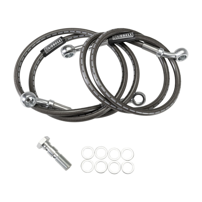 Russell Cycleflex Two-Line Racer Brake Hose Kit For 1988-93 Kawasaki ZX1000, ZX1100C - Front EDELBROCK Autoparts