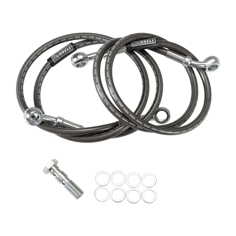 Russell Cycleflex Two-Line Racer Brake Hose Kit For 1988-93 Kawasaki ZX1000, ZX1100C - Front