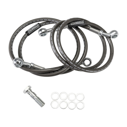 Russell Cycleflex Two-Line Racer Brake Hose Kit For 1988-93 Kawasaki ZX1000, ZX1100C - Front EDELBROCK Autoparts