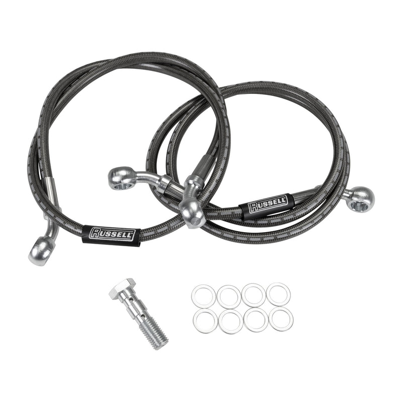 Russell Cycleflex Two-Line Racer Brake Hose Kit For 1994-96 Kawasaki ZX900 - Front EDELBROCK Autoparts