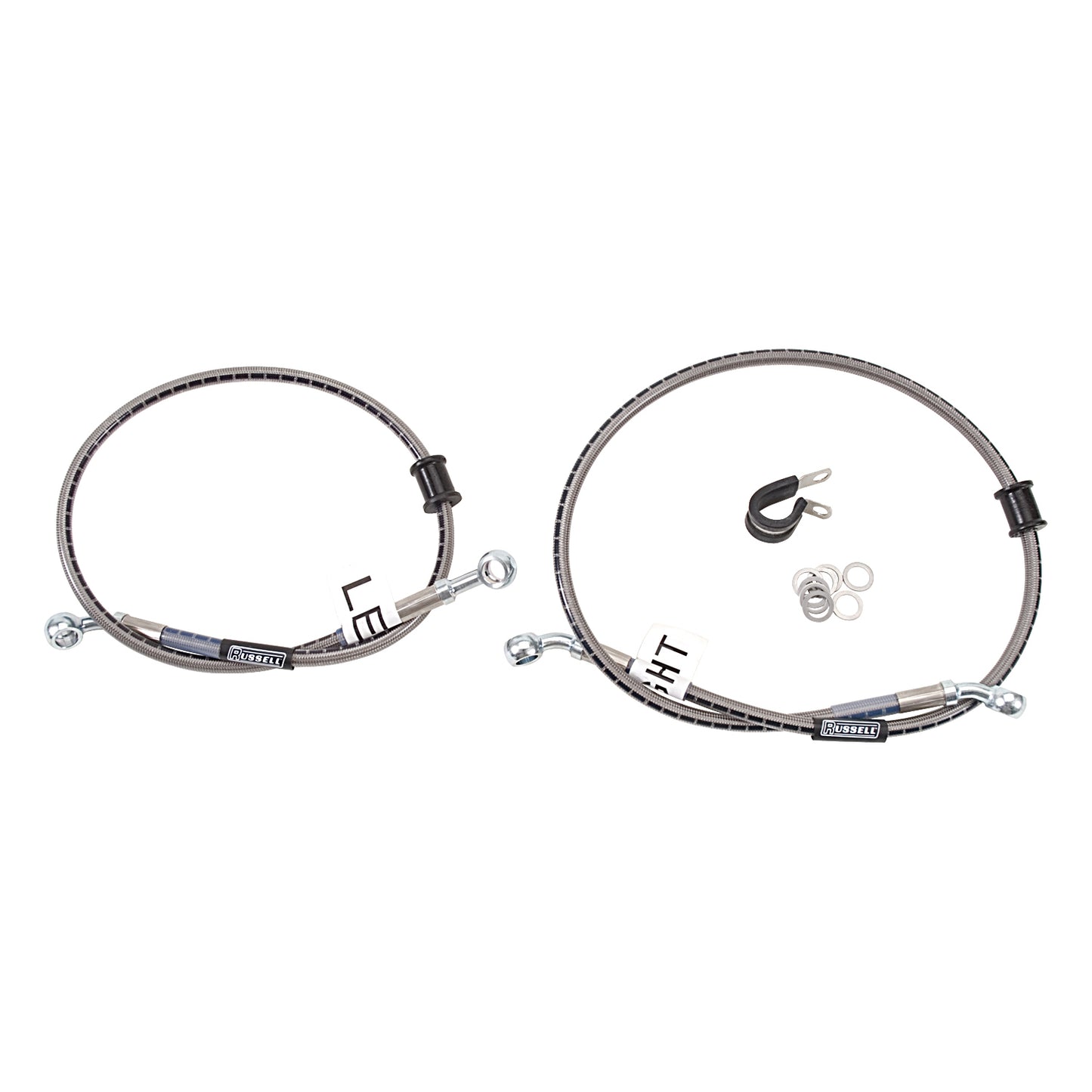 Russell Cycleflex Two-Line Racer Brake Hose Kit For 2007-10 Kawasaki ZX-14 Ninja, 1400cc - Front