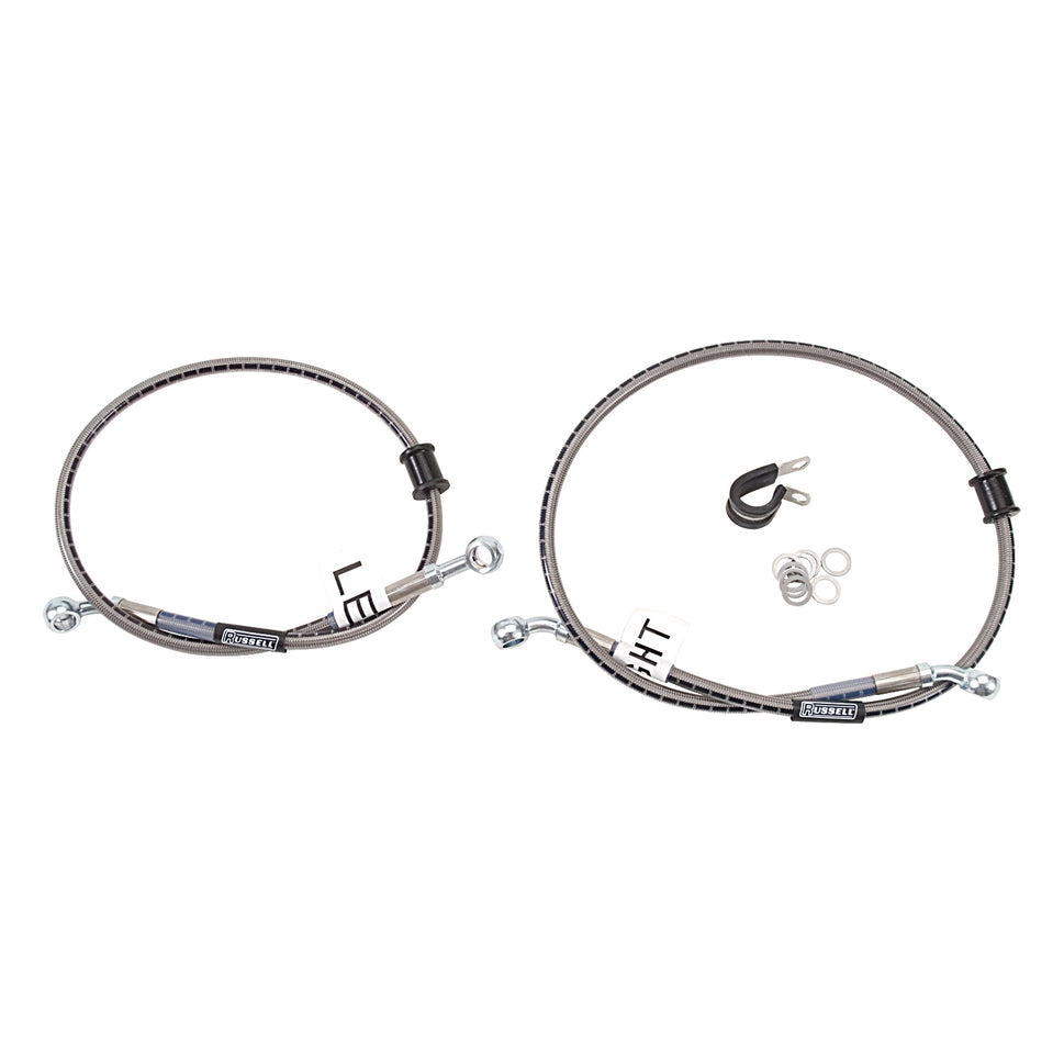 Russell Cycleflex Two-Line Racer Brake Hose Kit For 2007-10 Kawasaki ZX-14 Ninja, 1400cc - Front