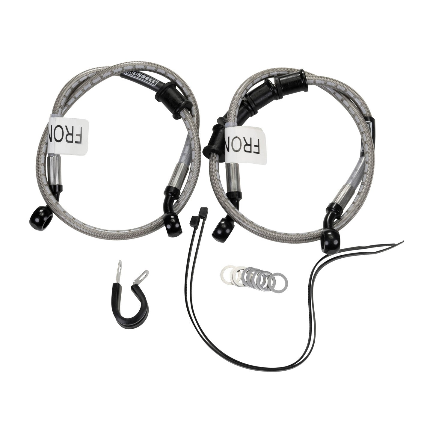 Russell Cycleflex Two-Line Racer Brake Hose Kit For 2013+ Kawasaki ZX6R - Front