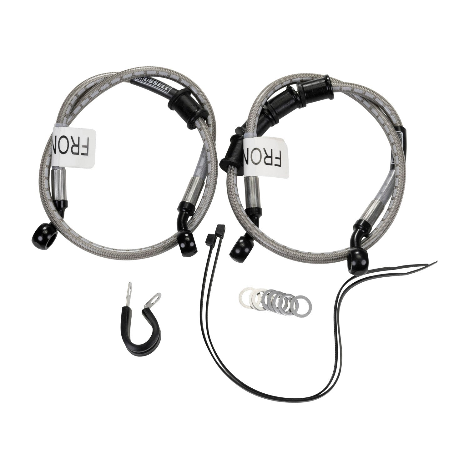 Russell Cycleflex Two-Line Racer Brake Hose Kit For 2013+ Kawasaki ZX6R - Front