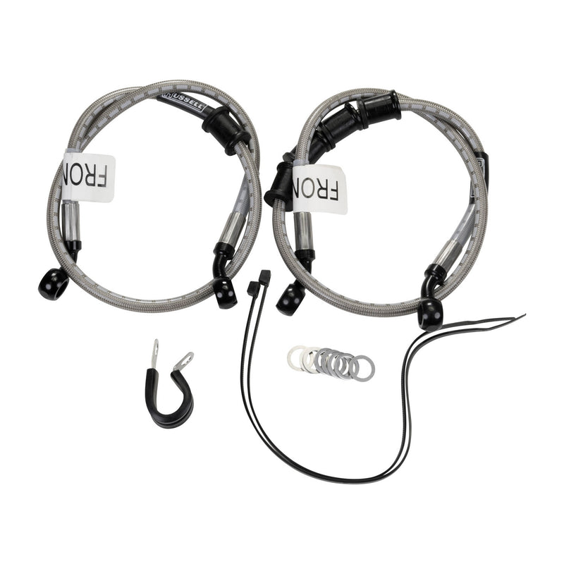 Russell Cycleflex Two-Line Racer Brake Hose Kit For 2013+ Kawasaki ZX6R - Front EDELBROCK Autoparts