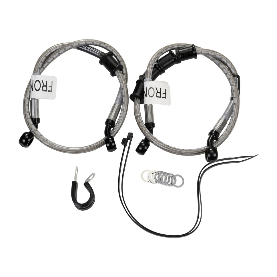 Russell Cycleflex Two-Line Racer Brake Hose Kit For 2013+ Kawasaki ZX6R - Front