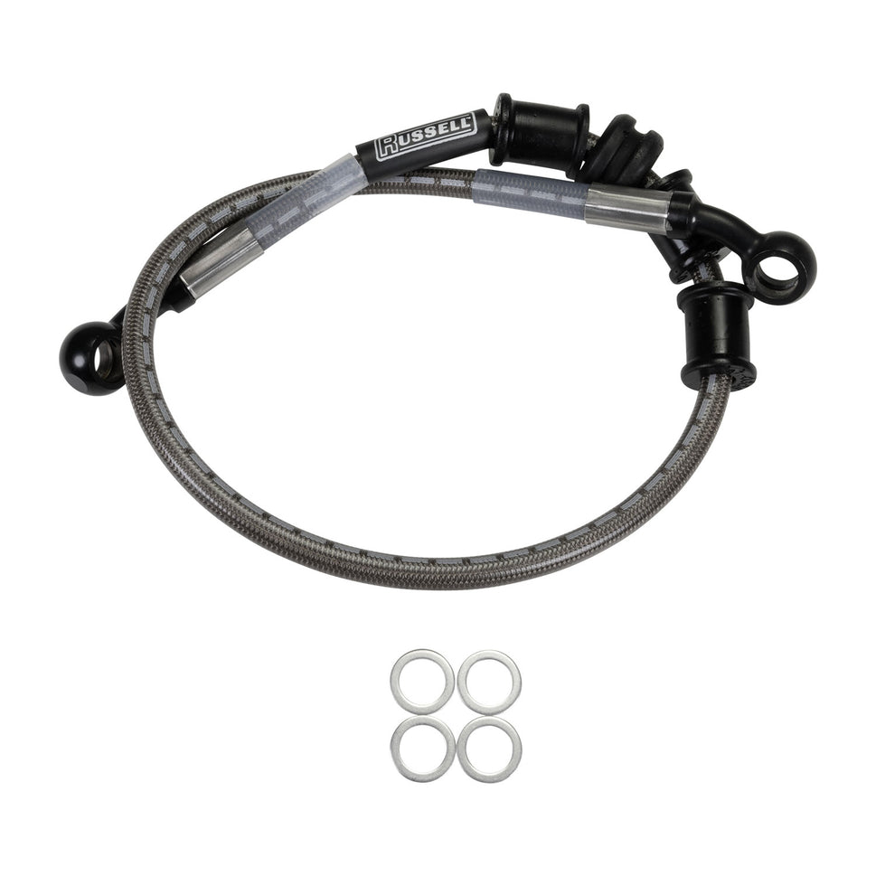 Russell Cycleflex Two-Line Racer Brake Hose Kit For 2013+ Kawasaki ZX6R - Rear