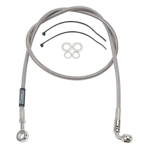 Russell ProSwivel Brake Hose Kit, Straight 7/16 Inch ID Banjo x 10mm ID 90 Degree Banjo Inch 42 Inch Length EDELBROCK Autoparts