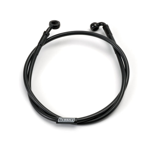 Russell ProSwivel Brake Hose Kit, 35 Degree, 7/16 Inch ID Banjo x 10mm ID 90 Degree Banjo Inch 46 Inch Length, Black EDELBROCK Autoparts