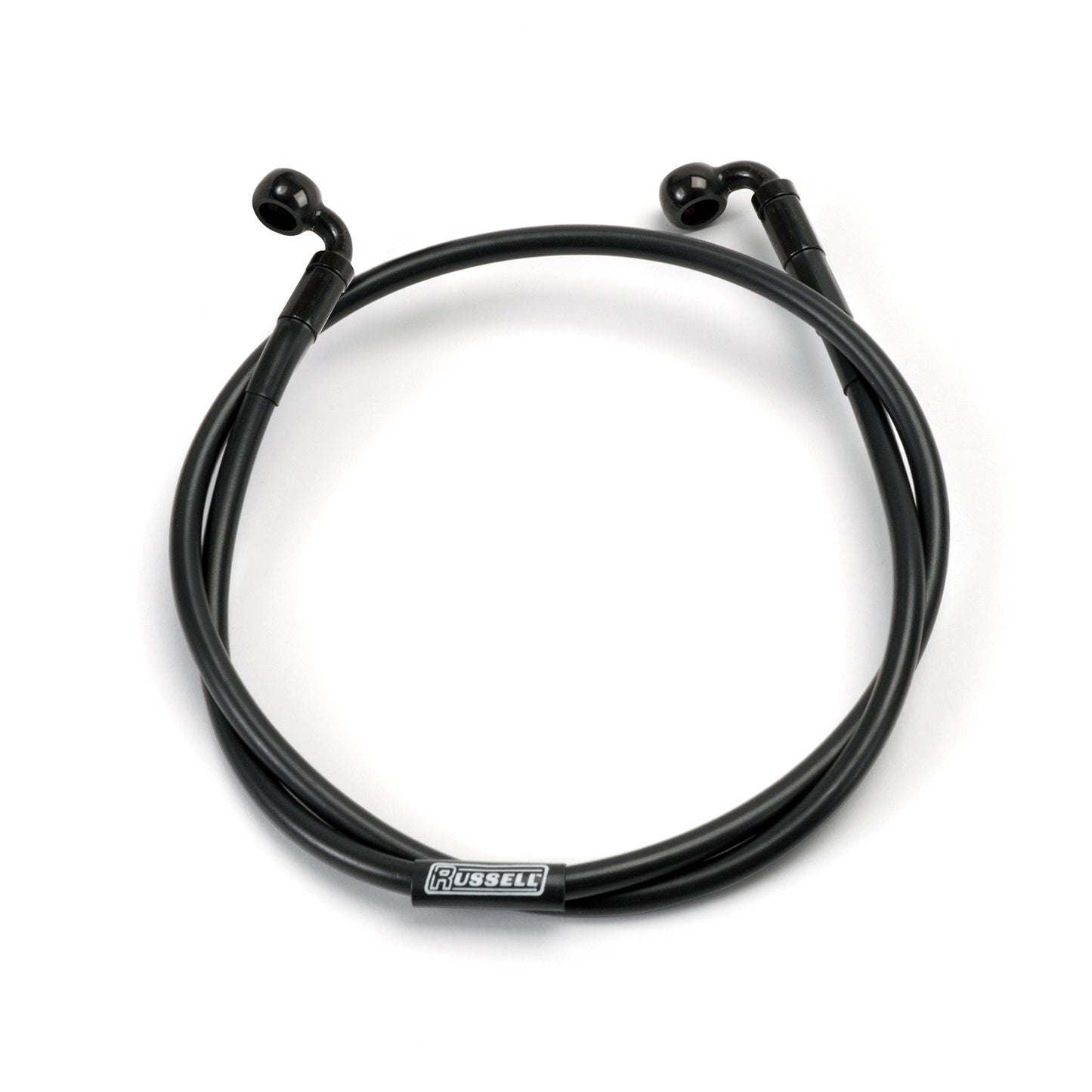 Russell ProSwivel Brake Hose Kit, 90 Degree, 7/16 Inch ID Banjo x 10mm ID 90 Degree Banjo Inch 50 Inch Length, Black