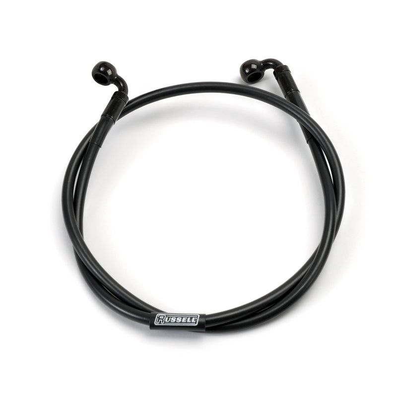 Russell ProSwivel Brake Hose Kit, 90 Degree, 3/8 Inch ID Banjo x 10mm ID 90 Degree Banjo Inch 48 Inch Length, Black EDELBROCK Autoparts