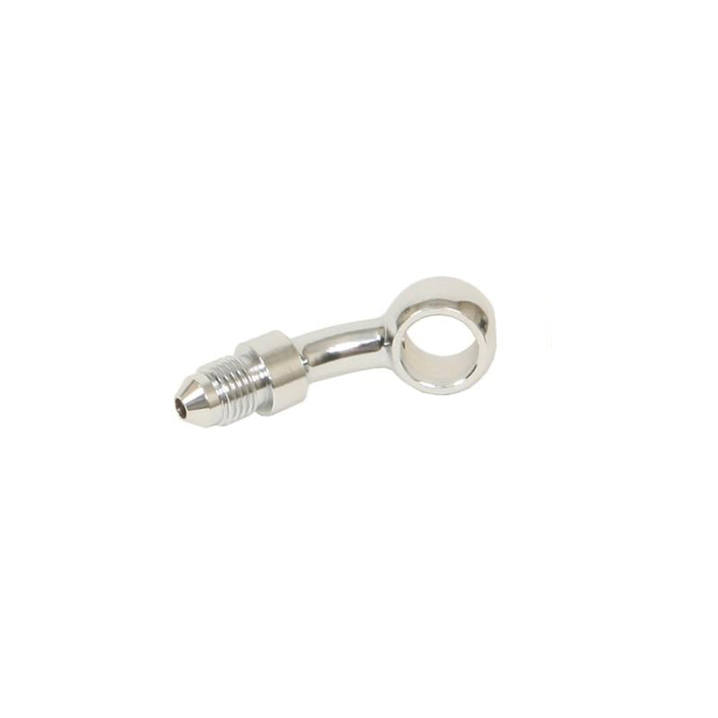 Russell 3AN x 7/16 Inch 35 Degree Banjo Straight Adapter Fitting With Chrome Finish EDELBROCK Autoparts