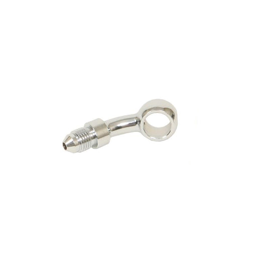 Russell 3AN x 7/16 Inch 35 Degree Banjo Straight Adapter Fitting With Chrome Finish EDELBROCK Autoparts