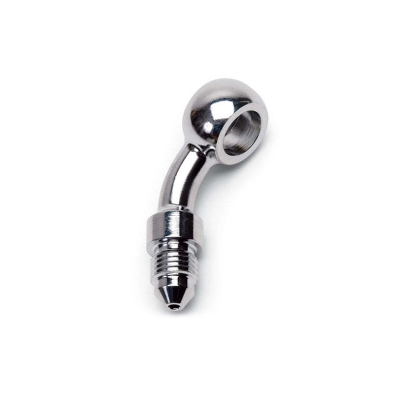 Russell 3AN x 10mm (3/8 Inch) 45 Degree Banjo Straight Adapter Fitting With Chrome Finish EDELBROCK Autoparts