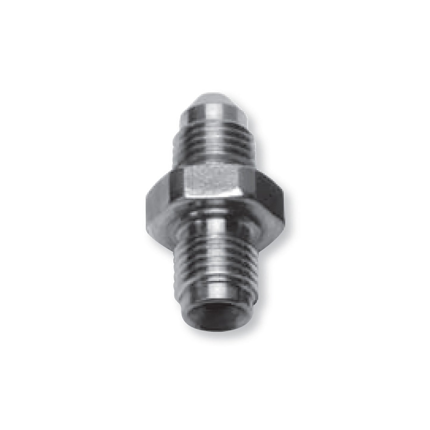 Russell 3AN x 1/8 Inch x -24 Inverted Flare Male Straight Apapter Fitting With Mach 3 Finish