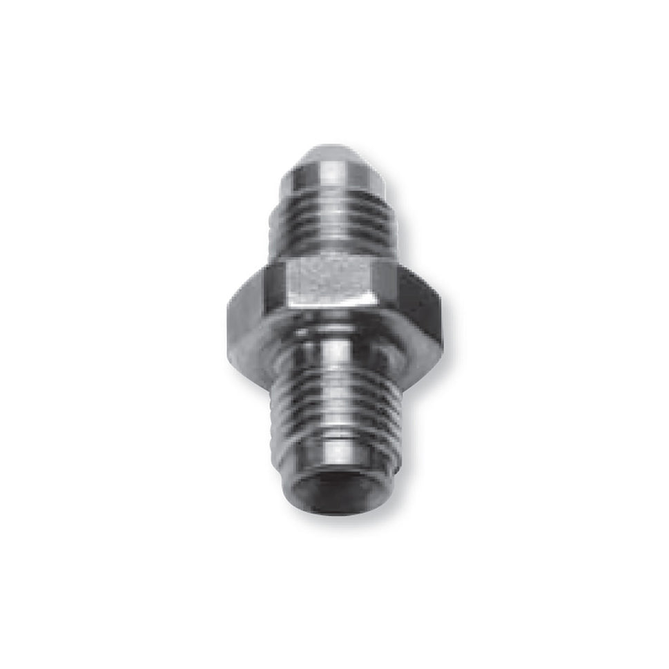 Russell 3AN x 1/8 Inch x -24 Inverted Flare Male Straight Apapter Fitting With Mach 3 Finish
