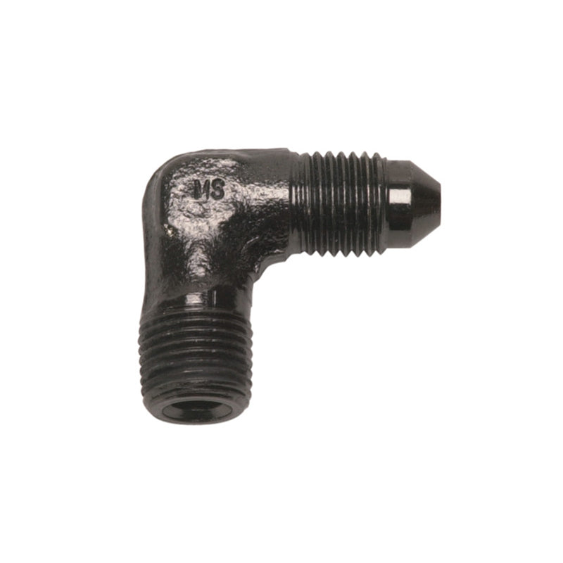 Russell 3AN x 1/8 Inch NPT Male 90 Degree Apapter Fitting With Renegade Finish EDELBROCK Autoparts