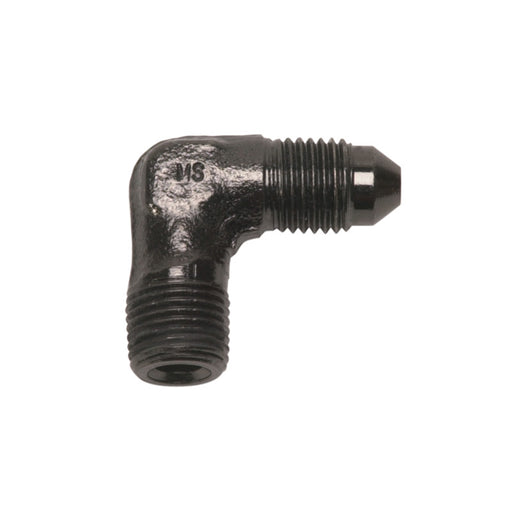Russell 3AN x 1/8 Inch NPT Male 90 Degree Apapter Fitting With Renegade Finish EDELBROCK Autoparts