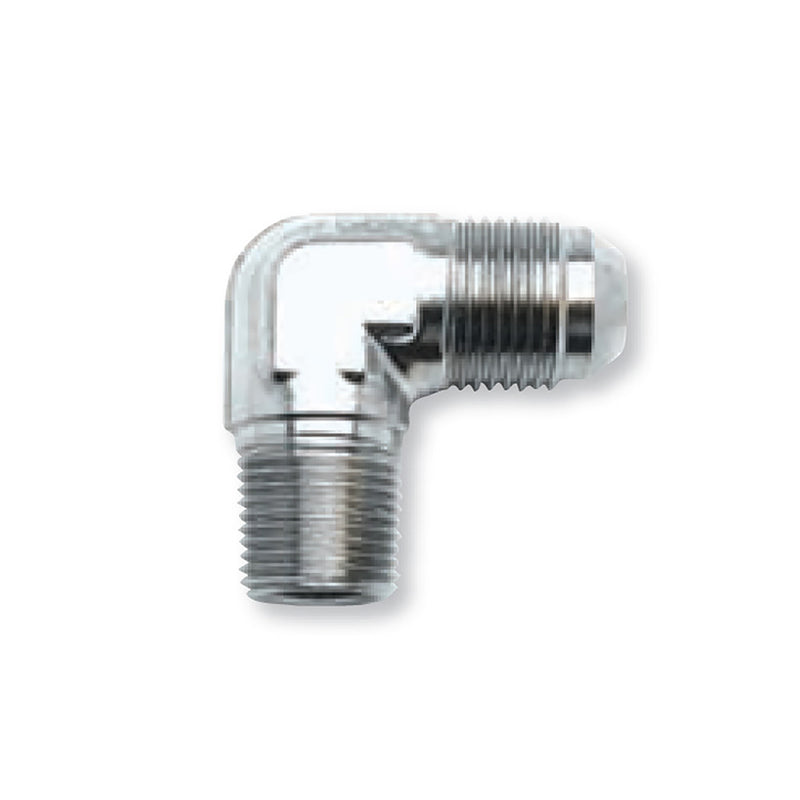 Russell 3AN x 1/8 Inch NPT Male 90 Degree Apapter Fitting With Chrome Finish EDELBROCK Autoparts