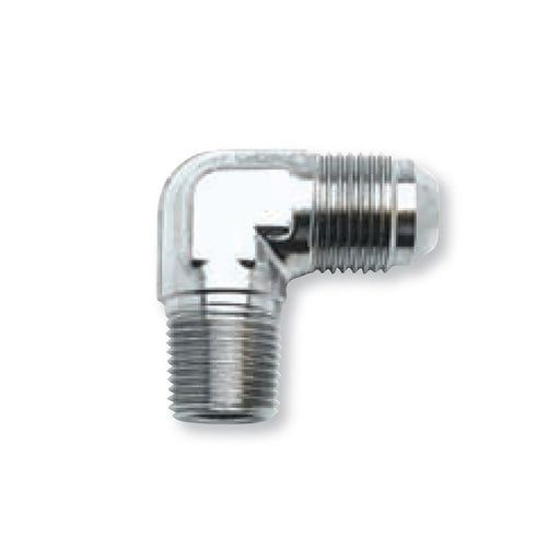 Russell 3AN x 1/8 Inch NPT Male 90 Degree Apapter Fitting With Chrome Finish EDELBROCK Autoparts
