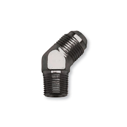 Russell 3AN x 1/8 Inch NPT Male 45 Degree Apapter Fitting With Renegade Finish EDELBROCK Autoparts