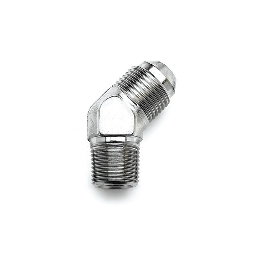 Russell 3AN x 1/8 Inch NPT Male 45 Degree Apapter Fitting With Chrome Finish EDELBROCK Autoparts