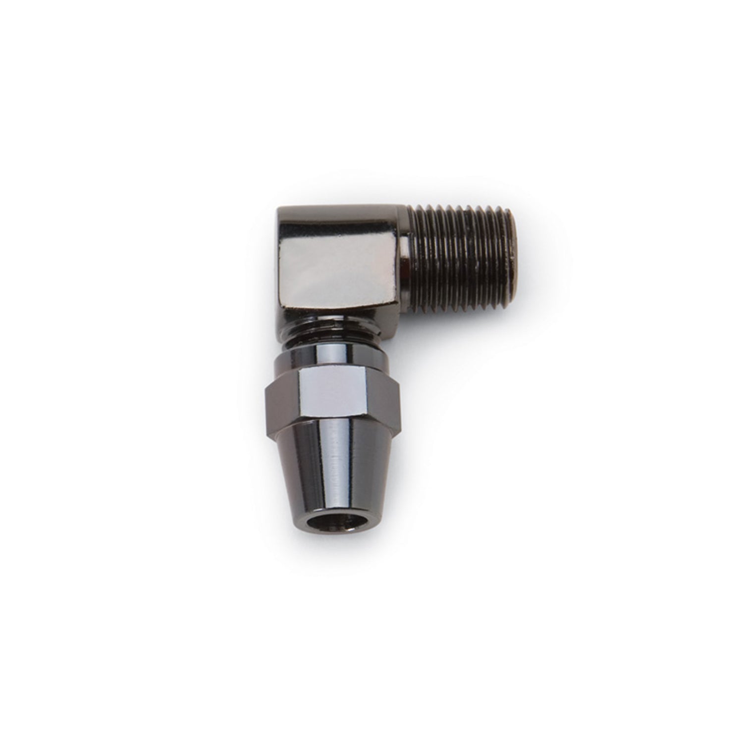 Russell Pro System 2, 90 Degree 1/8 Inch Male NPT Compression Hose End Fitting With Black Finish - Single