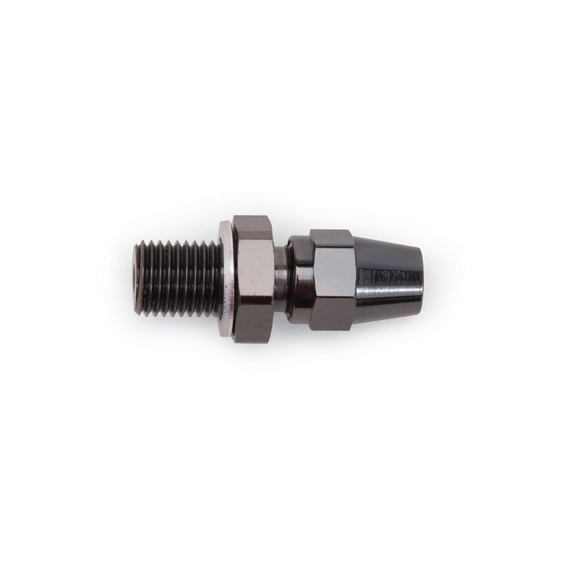 Russell Pro System 2, 3/8 Inch x - 24 Male Compression Hose End Fitting With Black Finish - Single EDELBROCK Autoparts