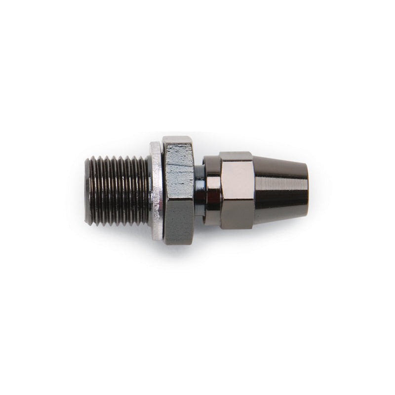 Russell Pro System 2, 7/16 Inch x - 24 Male Compression Hose End Fitting With Black Finish - Single EDELBROCK Autoparts