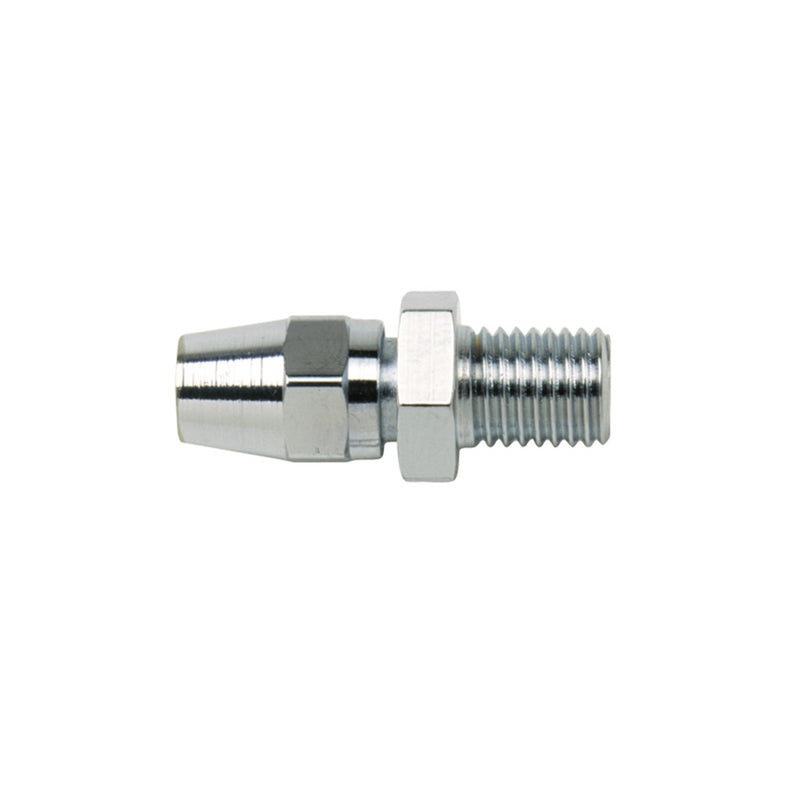 Russell Pro System 2, 7/16 Inch x - 24 Male Compression Hose End Fitting With Chrome Finish - Single EDELBROCK Autoparts