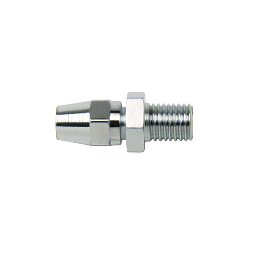 Russell Pro System 2, 7/16 Inch x - 24 Male Compression Hose End Fitting With Chrome Finish - Single EDELBROCK Autoparts