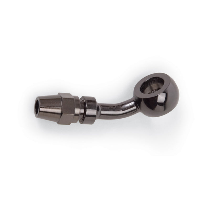 Russell Pro System 2, 10mm (3/8 Inch) Straight Banjo 35 Degree Compression Hose End Fitting With Black Finish - Single EDELBROCK Autoparts
