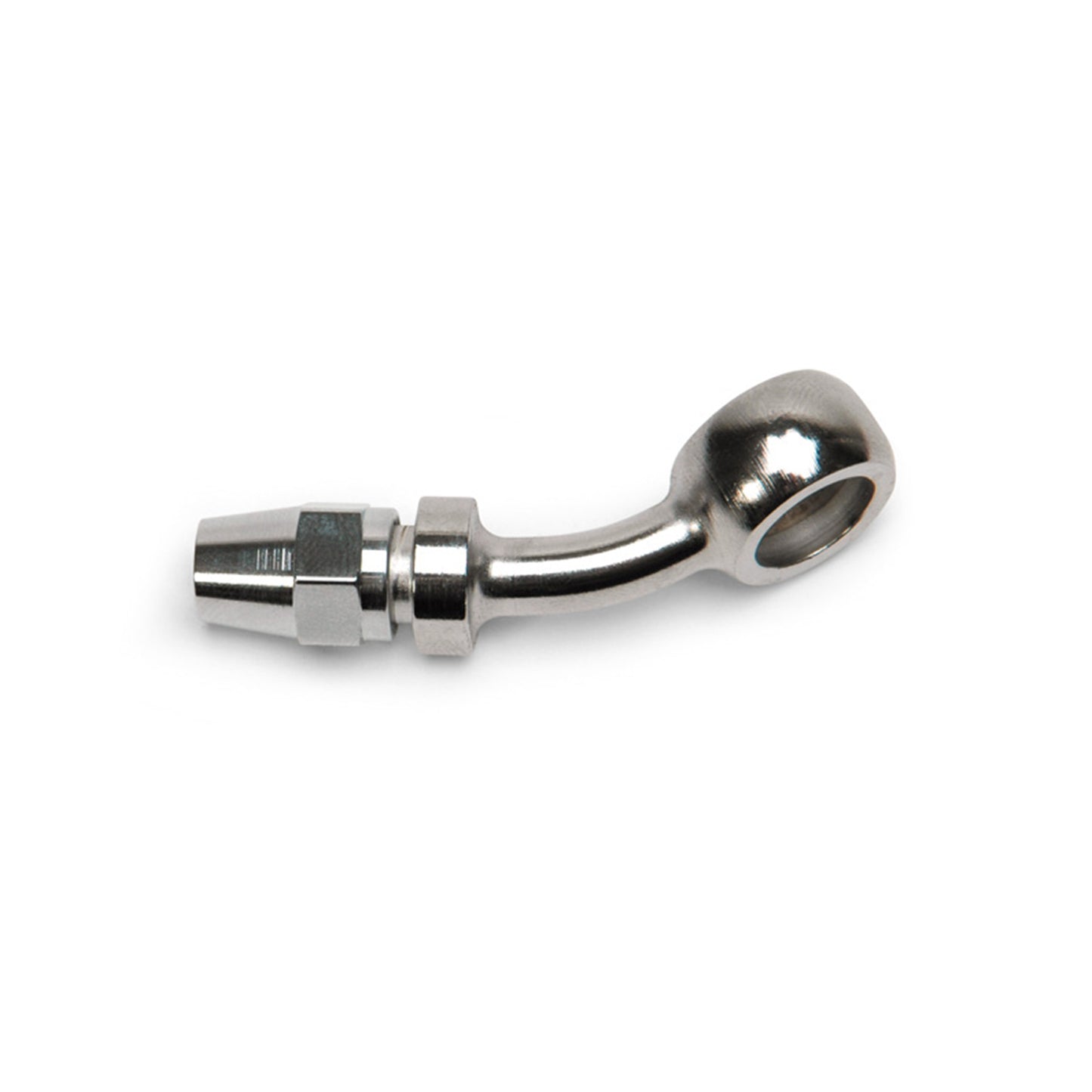 Russell Pro System 2, 10mm (3/8 Inch) Straight Banjo 35 Degree Compression Hose End Fitting With Chrome Finish - Single