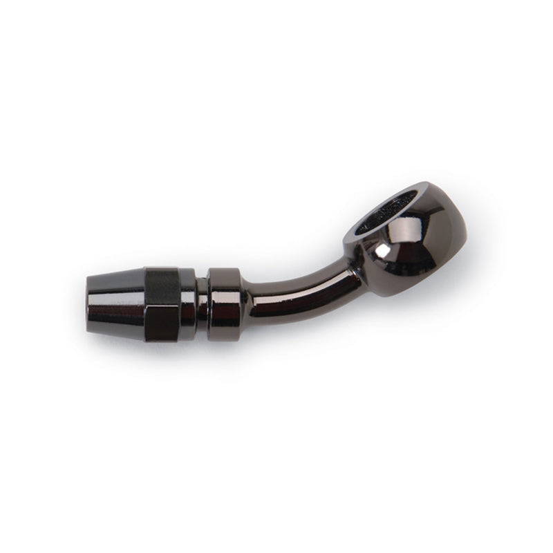 Russell Pro System 2, 7/16 Inch Straight Banjo 35 Degree Compression Hose End Fitting With Black Finish - Single EDELBROCK Autoparts