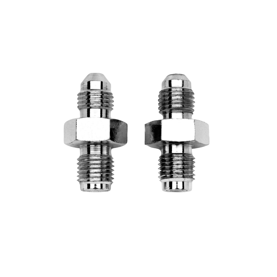 Russell 3AN x 1/8 Inch x -24 Inverted Flare Male Straight Apapter Fitting With Chrome Finish