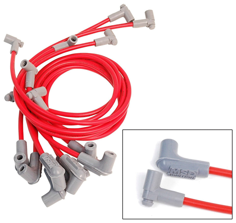 Red Super Conductor Big Block Chevy for use with Low Profile Distributor MSD Autoparts