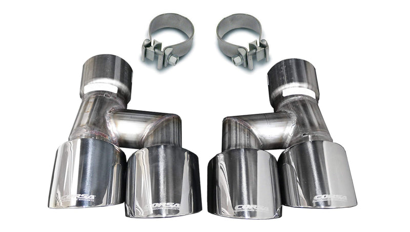 Replacement / 4.0 in Twin Tip Kit | 2018-2023 Ford Mustang GT 5.0L V8 CORSA Systems (21038) Corsa Autoparts