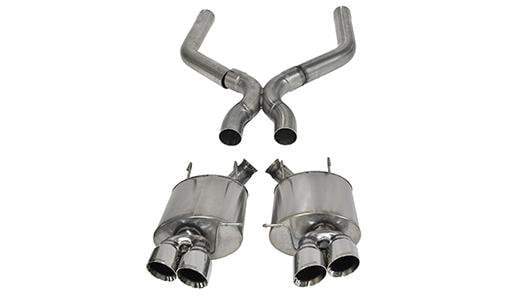 Sport / 3.0 in Axle-Back w X-Pipe 4.0 in Twin Tips | 2013-2014 Ford Mustang GT500 (14323) Corsa Autoparts